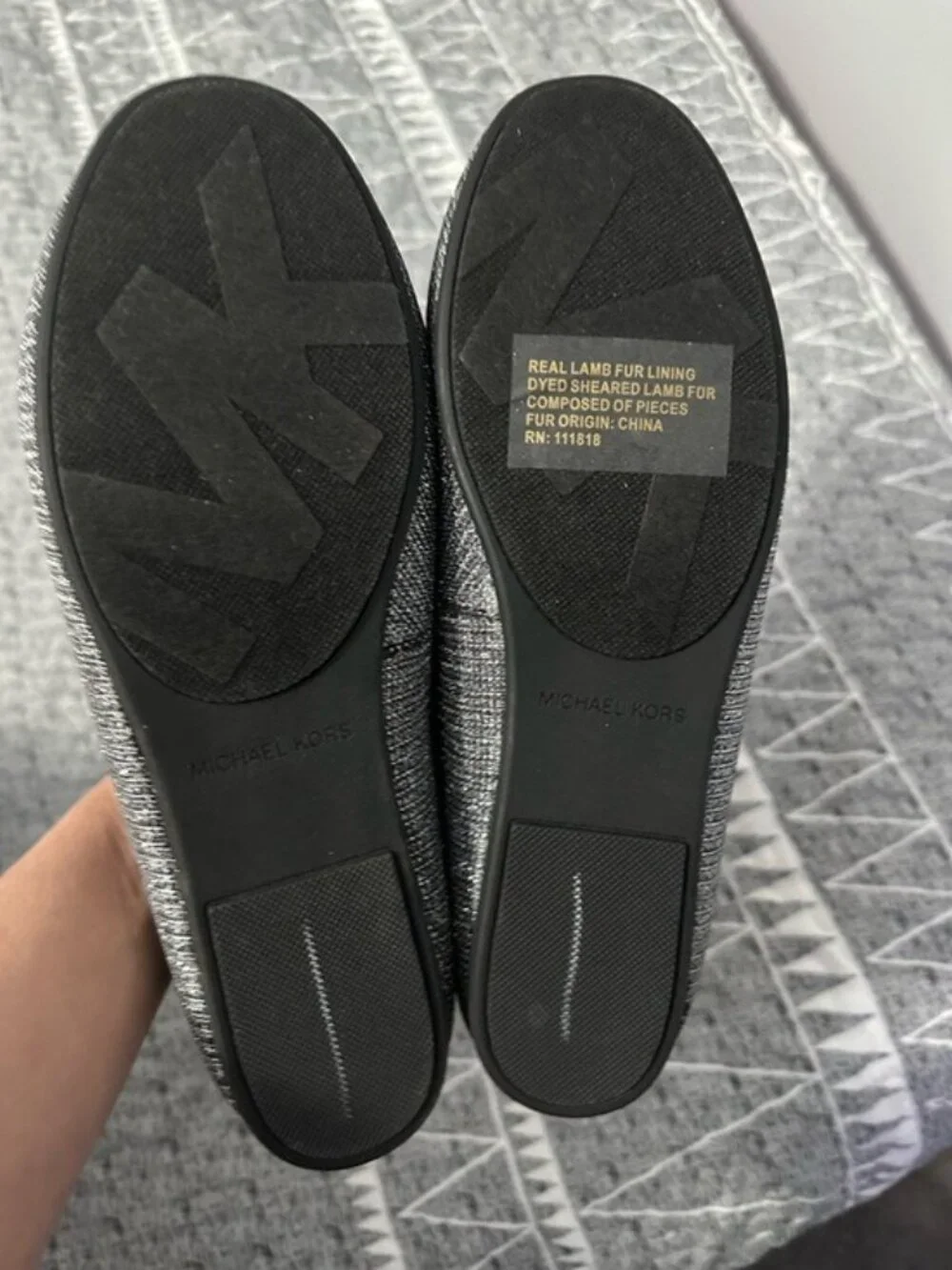 Michael Kors Sparkle Loafers Silver Metallic Ballet Flats Size 7.5 Y2K - Picture 8 of 11